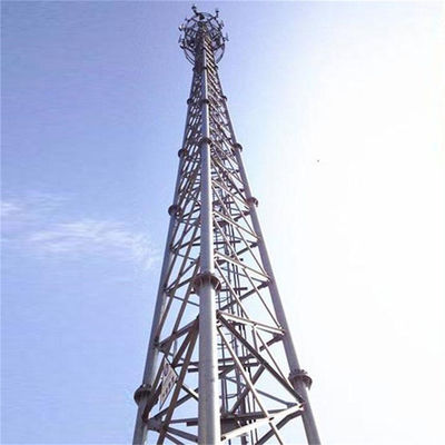 Antenna telekomunikacyjna Sieć GSM Wi-Fi Wieża komórkowa samoobsługowa 3 nogi Tubularna komórkowa wieża komunikacyjna mikrofalowa