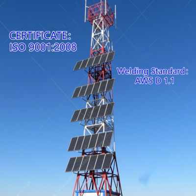 Wyposażenie paneli słonecznych w sieci bezprzewodowej Mile wiatrowe Wyposażony w energię w banku Produkty generatory System zasilania hybrydowego Ustawiony dla telecom Steel Tower