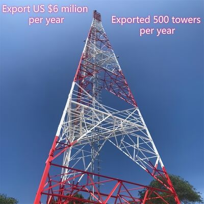 3 nogi Węglowa wieża stalowa Wieża komunikacyjnaWieża węglowa 35m Przekaz WiFi Trwałe strefy podmiejskie