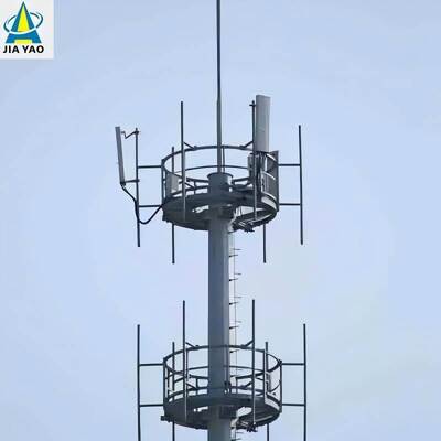 30M Lightning Protection Monopole Tower For Shopping Mall 5G Base Station
