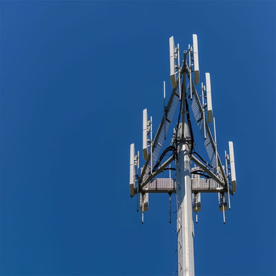 ISO 1461 15 20 30 40 50 M Metery 4G 5G Stand Cell Signal Pole Climbing Ladder Self SupportingB Monopole Antenna Tower
