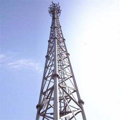 Okrągła stalowa Komunikacja Telefon komórkowy Samopodtrzymująca się wieża siatkowa Antenna Rurowy maszt 3 nogi