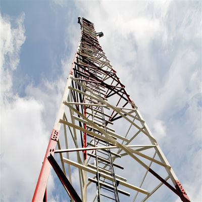 30-80m Galwanizowany maszt telekomunikacyjny 3 nogi kątowa wieża stalowa