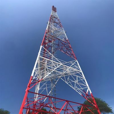 Telekom Shelter Design 60m 4 Legged Angular Steel Tower Angular Lattice Radio Antenna 4g urządzenia bezprzewodowe