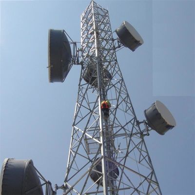 72m 4 Leg Steel Lattice Angular Mobile Telecom Tower ASTM A36 A572 Gr50