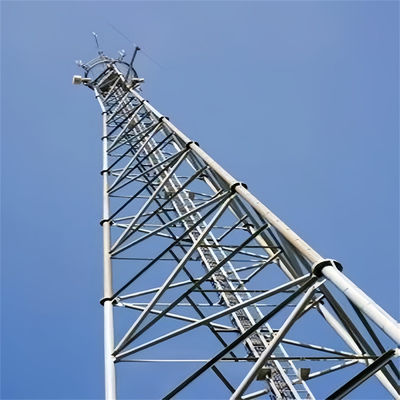 Trzy nogi samodzielnie podtrzymująca wieża telekomunikacyjna kątowa stalowa wąska baza 45m 50m 55m 60m 65m