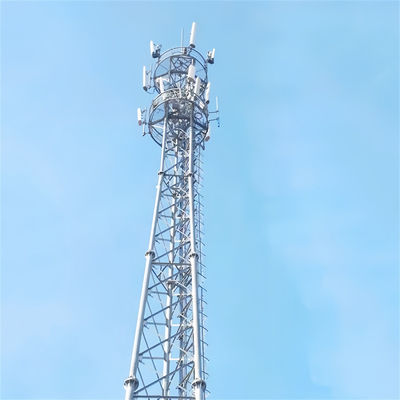 60m wysoki galwanizowany kąt stalowy samopodtrzymująca się antena wieża 3 nogi rurkowe