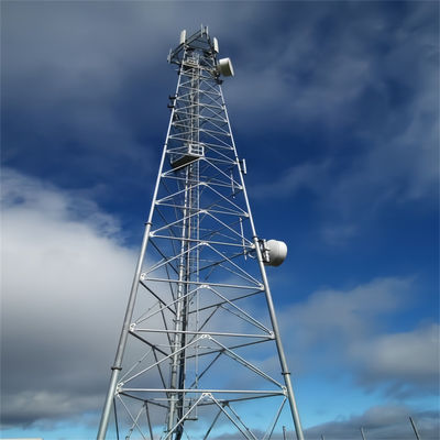 Okrągła stalowa Komunikacja Telefon komórkowy Samopodtrzymująca się wieża siatkowa Antenna Rurowy maszt 3 nogi