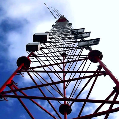 Galwanizowana wieża przesyłowa z stalowej siatki rurowej 30 40 50 Meter Telecom 5G/4G/3G