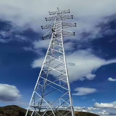 110KV 220KV Gorąco ocynkowane Wielkie wieże linii elektroenergetycznych Wysokonapięciowa wieża elektryczna