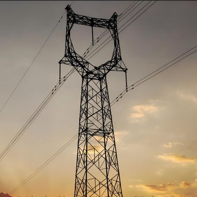 110KV 220KV Gorąco ocynkowane Wielkie wieże linii elektroenergetycznych Wysokonapięciowa wieża elektryczna