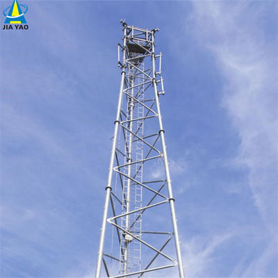 Okrągła stalowa Komunikacja Telefon komórkowy Samopodtrzymująca się wieża siatkowa Antenna Rurowy maszt 3 nogi