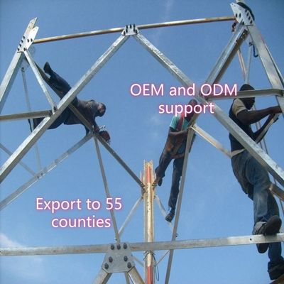 3-nożna kątowa stalowa wieża komunikacyjna Stal Q355 28m Sieć komórkowa Odporna na wiatr Regiony nadmorskie