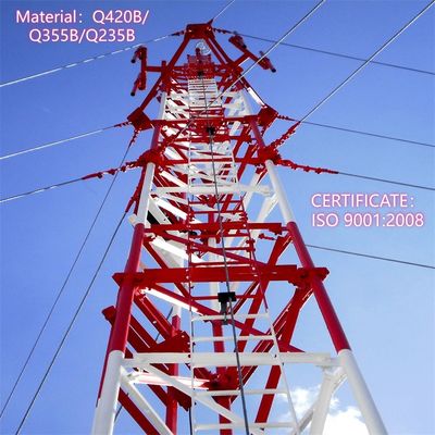 Guy Rope Cell Tower Wysokiej wytrzymałości stal 35m Sieć mobilna Strefy podmiejskie