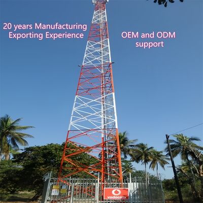 Samopodtrzymująca się galwanizowana stalowa wieża o trzech nogach