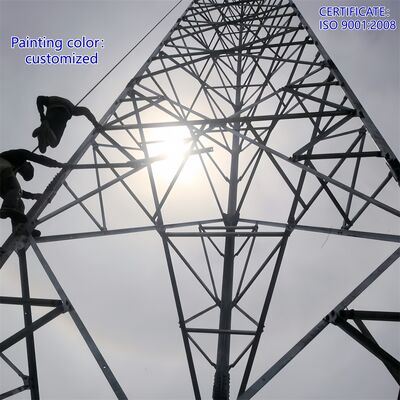 Samopodtrzymująca się galwanizowana stalowa kątowa wieża z trzema nogami 40 m