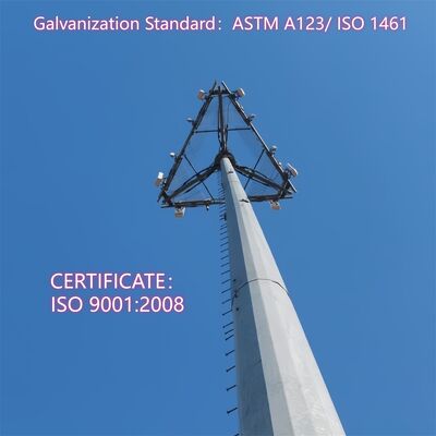 15 20 30 45 50M Monopole Wieża telekomunikacyjna Ocynkowana ogniowo antena stacji bazowej 5G Wifi