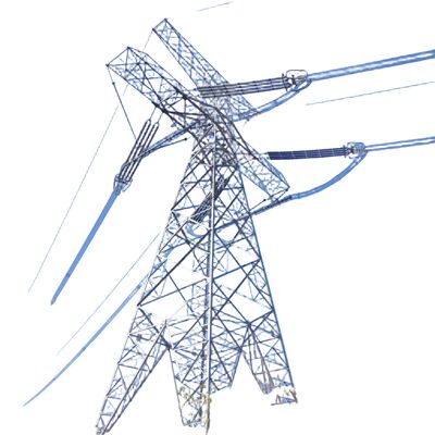 High Voltage 220KV 500KV Galvanized Angle Steel Power Transmission Tower Suspension Utility Pole