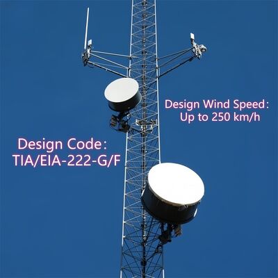 3 Leg Guyed Wire Durable Galvanized Steel 30 40 50 65m 4G 5G Wifi Satellite Radio Telecom Communication Tower