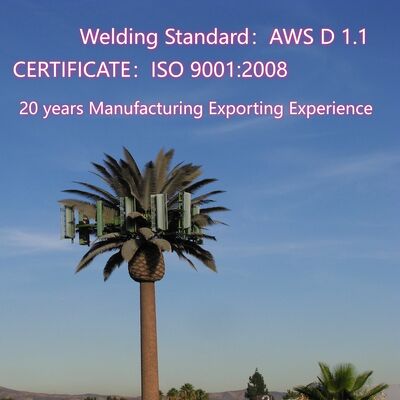 60M Bionic Coconut Tree Camouflaged Galvanized Steel Monopole 5G Wifi Telecom Communication Antenna Tower