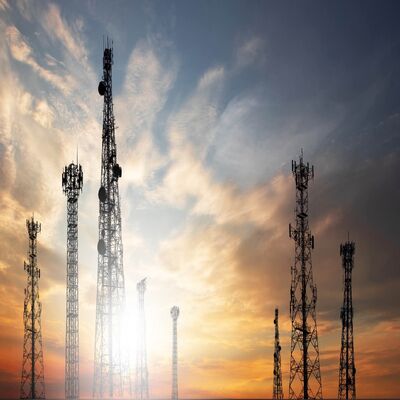 80M 4 nogi kątowa stalowa siatka samopodtrzymująca się 5G 4G Wi-Fi Mikrowave Telecom Cellular Antenna Tower