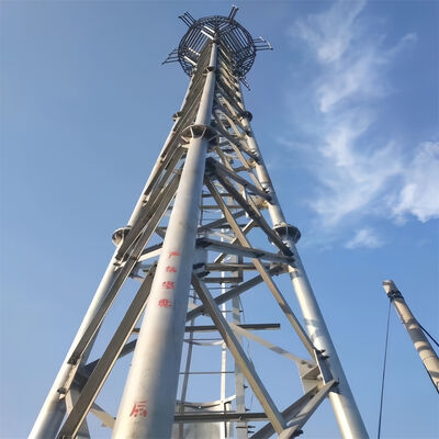 Lekka 45-metrowa 3-nożna rurowa komorowa mikrofalowa cynkowanie Isp Antena pylonowa 5g słupek 3-nożna kratowa stalowa wieża