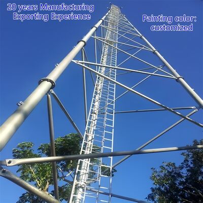 Lekka 45-metrowa 3-nożna rurowa komorowa mikrofalowa cynkowanie Isp Antena pylonowa 5g słupek 3-nożna kratowa stalowa wieża