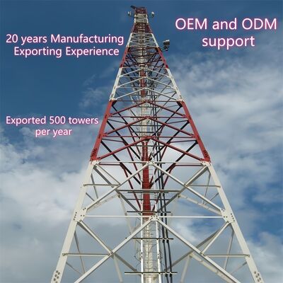 10 16 22 28M Lekka, trójnożna stal kątowa, ocynkowana, samonośna, zewnętrzna wieża telekomunikacyjna 5G 4G Wifi Wiejska wieża telekomunikacyjna