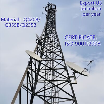 14 20 26 32M Lekki, 3-nożny, kątowy stal ocynkowana na zewnątrz 5G 4G Mikrofalowy tymczasowy maszt stacji bazowej