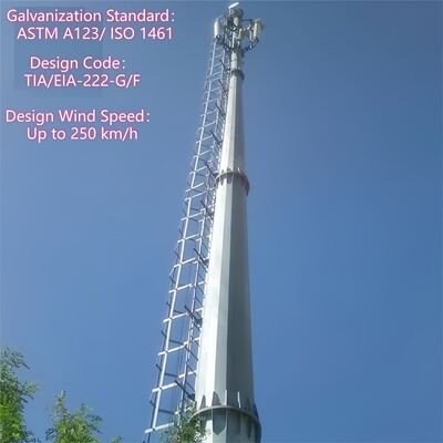 14 20 26M Kompaktowy rozmiar Monopole Stal ocynkowana Samonośna zewnętrzna satelita 5G 4G Mała powierzchnia Wieża telekomunikacyjna