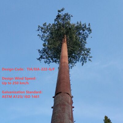Bionic Tree Tower sztuczny z ANSI TIA 222 G H F i EN 1991 1 4 EN 1993 3 1 kody projektowe dla infrastruktury