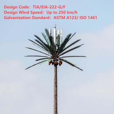 Bionic Tree Tower sztuczny z ANSI TIA 222 G H F i EN 1991 1 4 EN 1993 3 1 kody projektowe dla infrastruktury