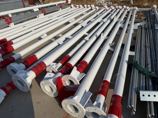 Wieża rurowa stalowa 27M 3-nożna z gatunków stali ASTM A36 i A572 Gr50 dla wież telekomunikacyjnych i mikrofalowych