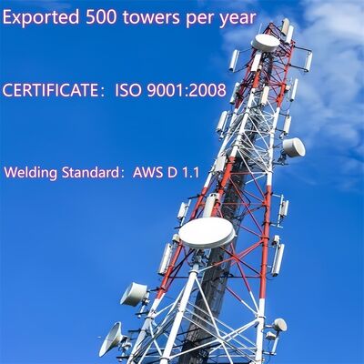 19 27 35M Ciężka galwanizowana wieża stalowa rurowata z trzema nogami maszt telekomunikacyjny do komunikacji i monitorowania mikrofalowej na zewnątrz 5G 4G