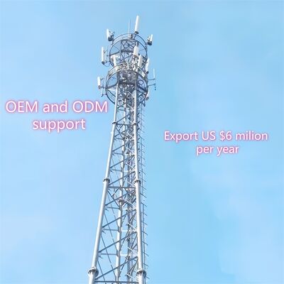 35M Odporna na warunki pogodowe, 3 nogi, cewkowa wieża stalowa przeznaczona do obserwacji i monitorowania mikrofalowych urządzeń telekomunikacyjnych
