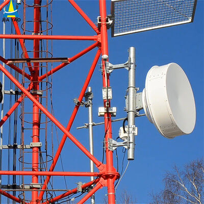 Samonośna 3-nożna wieża z rur stalowych Ocynkowany maszt telekomunikacyjny Nadaje się do komunikacji mikrofalowej 5G 4G na zewnątrz