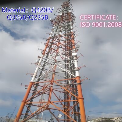 Ciężka 3 nogi cewkowa wieża stalowa Galwanizowana struktura telekomunikacyjna zaprojektowana do długotrwałej eksploatacji na zewnątrz 5G 4G mikrofalówki1