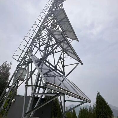 15 22 38M 4-nożna, kątowa wieża telekomunikacyjna poza siecią, ze stali ocynkowanej i baterią podtrzymującą do komunikacji awaryjnej