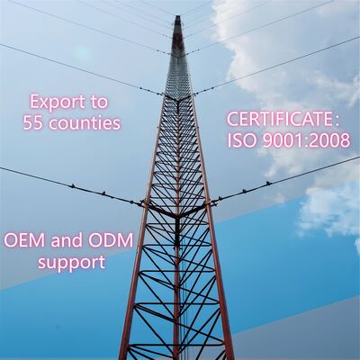 Lekka wieża z drutem odciągowym Szybka instalacja dla zasięgu wiejskiej sieci bezprzewodowej