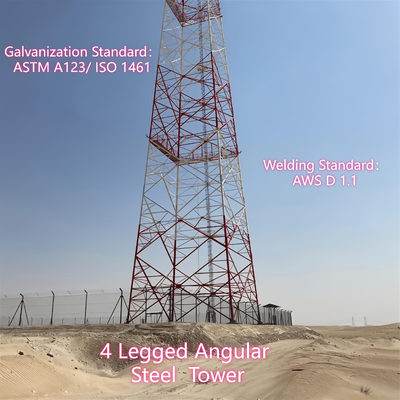 20 30 40 60 M Metr Ocynkowana ogniowo 4-nożna stalowa wieża kątowa Multi Antena dla miejskich 5G