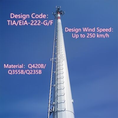 32M Modular Design Monopole Tower For Urban Dense Area 5G Coverage