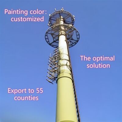 24M Vibration Resistant Hot-dip Galvanized Monopole Telecom Tower
