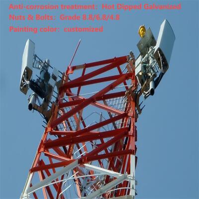 46M Ochrona odgromowa 3-nożna stalowa wieża kątowa do stacji bazowej 5G w parku przemysłowym