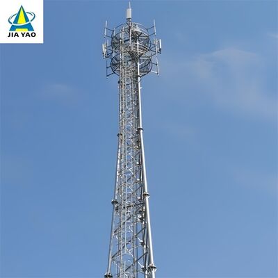 48M malowana proszkowo wieża telekomunikacyjna z 3 rurami Elegancki wygląd dla dzielnicy biznesowej