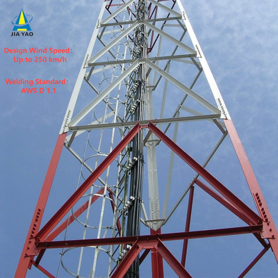56M Light Weight 3 Legged Angle Steel Tower Low Freight For Remote Township Project