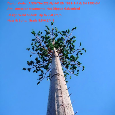 12 22 30-metrowa stalowa wieża komunikacyjna Q355 Bionic Tree dla miejskiego krajobrazu miejskiego