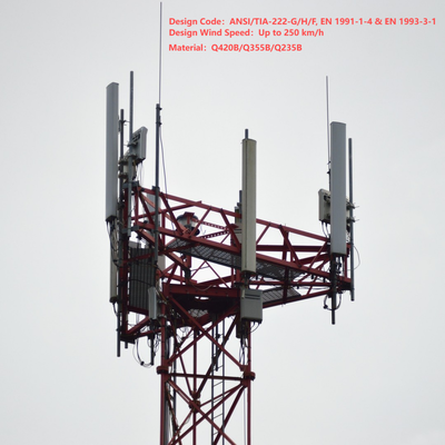 48 m 60 m 70 m 77 metrów Kompaktowy ślad 3-rurowa wieża telekomunikacyjna dla miejskiego deptaka 5G