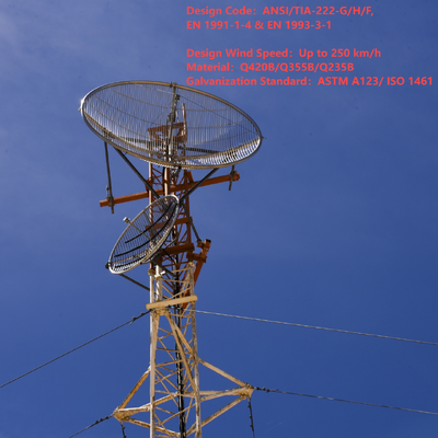 35 42 48M Ocynkowana ogniowo wieża z odciągami dla sieci telekomunikacyjnej regionu Gobi