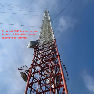 32 45 50M Q355 Stalowa wieża antenowa z odciągami do komunikacji ze stacją strażników leśnych