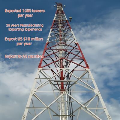 35 48 53M Q355 Stalowa wieża stalowa z trzema nogami, kątowa Niski koszt fundamentu dla zasięgu wiejskiej sieci 5G